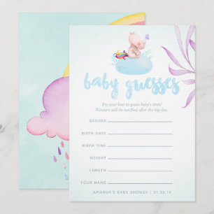 Wasserfarben-Boho-Stammes-Baby-Party-Ratspiel Einladung