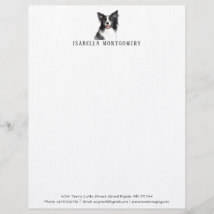 Wasserfarben Border Collie Briefkopf
