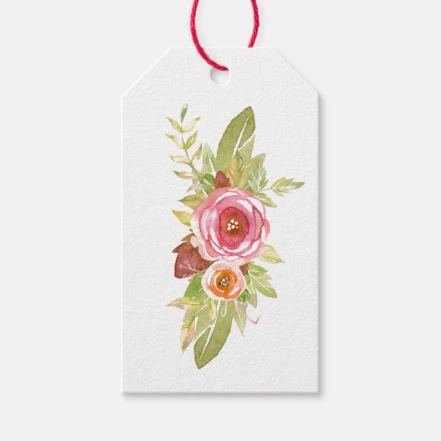Wasserfarben-Bouquet-Geschenketiketts Geschenkanhänger (Vorderseite)