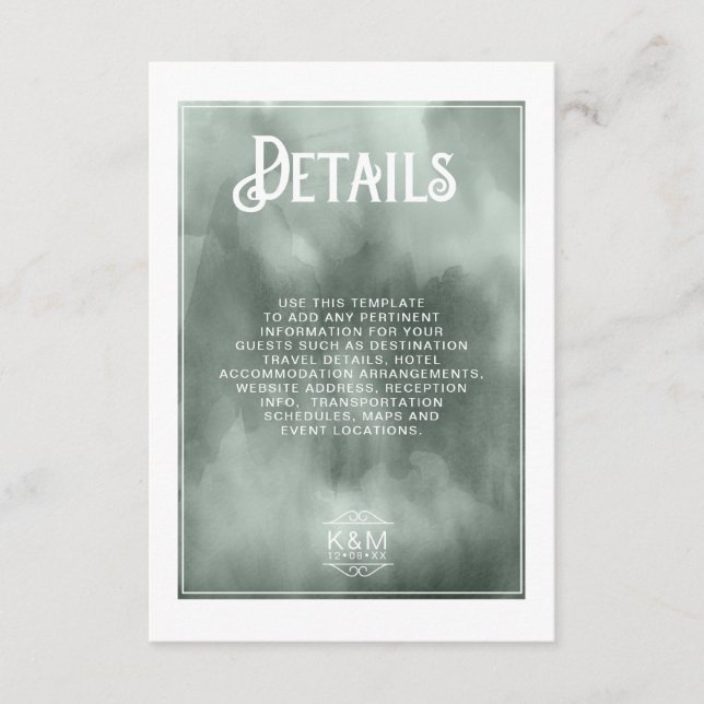 Wasserfarben-Bouquet-Hochzeitsdetails - Blush-ID65 Begleitkarte (Vorderseite)