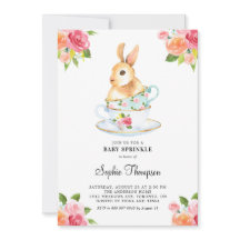 Wasserfarben Bunny on Teacups Blumenkraut