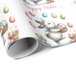 Wasserfarben Bunny's Joyful Easter Egg Hunt Geschenkpapier