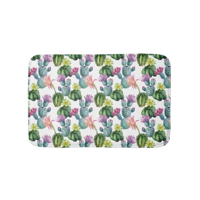 Wasserfarben Cacti Art Muster Badematte (Vorderseite)