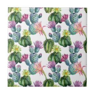 Wasserfarben Cacti Art Muster Fliese