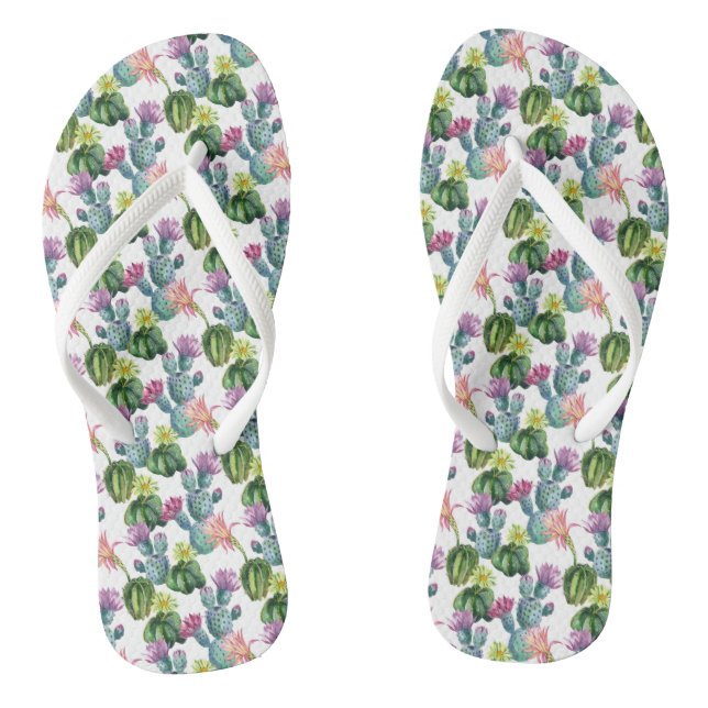 Wasserfarben Cacti Art Muster Flip Flops (Fußbett)