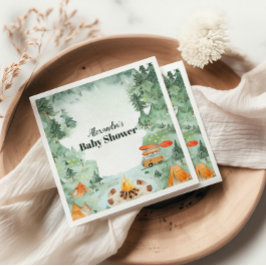 Wasserfarben Camping Babydusche Serviette