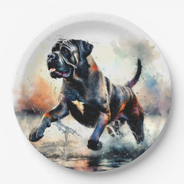 Wasserfarben Cane Corso Hund Pappteller