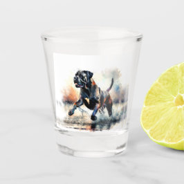 Wasserfarben Cane Corso Hund Schnapsglas