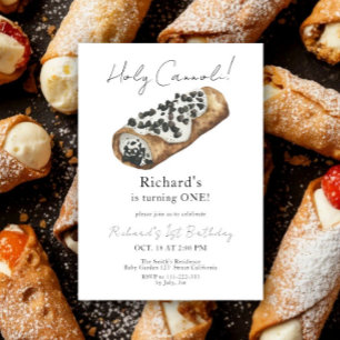 Wasserfarben-Cannoli 1. Geburtstagsfeier Einladung