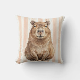 Wasserfarben-Capybara-Wildnis-Porträt-Wurfkissen Kissen