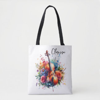 Wasserfarben Cello und Blumen Persönlich