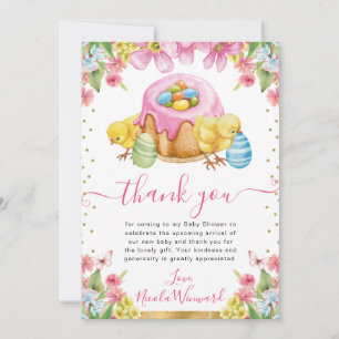 Wasserfarben Chicks Kuchen Frühjahrspuppe Osterbab Dankeskarte