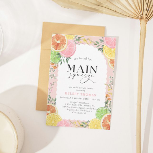 Wasserfarben Citrus Hauptpresse Brautparty Einladung (Von Creator hochgeladen)