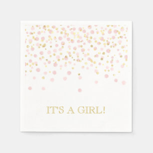 Wasserfarben Confetti Ein Girl Pink Gold Elegant Serviette
