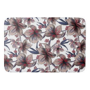 Wasserfarben Crimson Floral Badematte