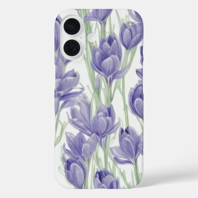 Wasserfarben Crocus Blume Handy Case (Rückseite)