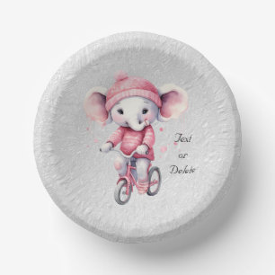 Wasserfarben-Cycling-Elephant-Papierschale Pappteller