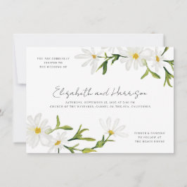 Wasserfarben Daisy Custom Floral Wedding Einladung