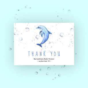 Wasserfarben-Delfin - Danke Baby Shower