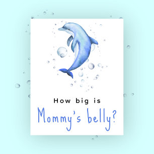 Wasserfarben-Delfin - Wie groß ist Mamas Bauch Poster