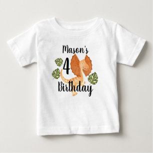 Wasserfarben-Dinosaurier-Grün-Geburtstagsfeier  Baby T-shirt