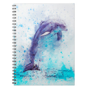 Wasserfarben-Dolphin Notizblock
