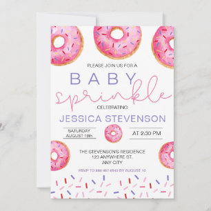 Wasserfarben-Donuts Mädchen Baby Sprinkle Shower Einladung