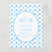 Wasserfarben Dots erste Geburtstagsparty Blue