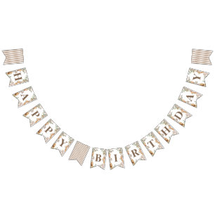 Wasserfarben-Dschungel-Safari-Wild-One-Banner Wimpelkette