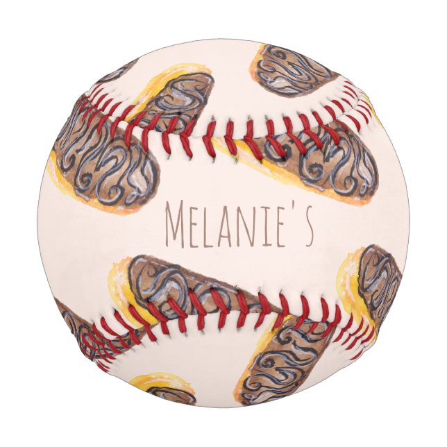 Wasserfarben-Eclairs Donuts Fun Whimiscal Sweet Baseball (Vorderseite)