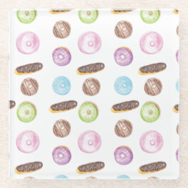 Wasserfarben-Eclairs Donuts Fun Whimiscal Sweet Glasuntersetzer