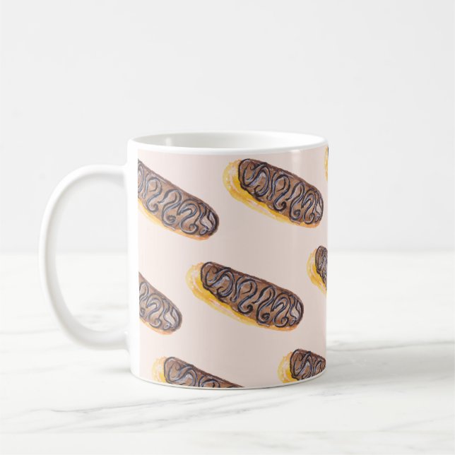 Wasserfarben-Eclairs Donuts Fun Whimiscal Sweet Kaffeetasse (Links)