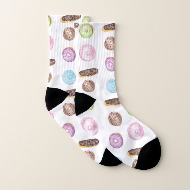 Wasserfarben-Eclairs Donuts Fun Whimiscal Sweet Socken (Paar)