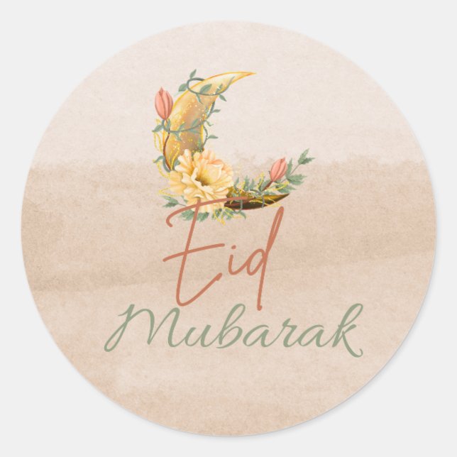 Wasserfarben Eid Mubarak Eid Sticker (Vorderseite)
