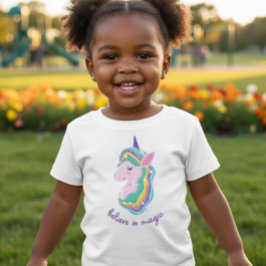Wasserfarben-Einhorn Glaub an Magie Kinder-T-Shirt Baby T-shirt
