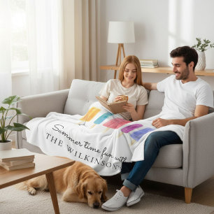 Wasserfarben-Eis-am-Stiel-Sommer-Familienname Fleecedecke