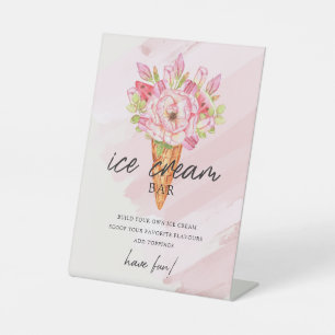 Wasserfarben-Eiscreme-Bar Sockelschild