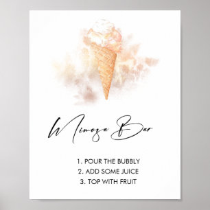 Wasserfarben-Eiscreme-Brautabschieds-Mimosa-Bar-Sc Poster