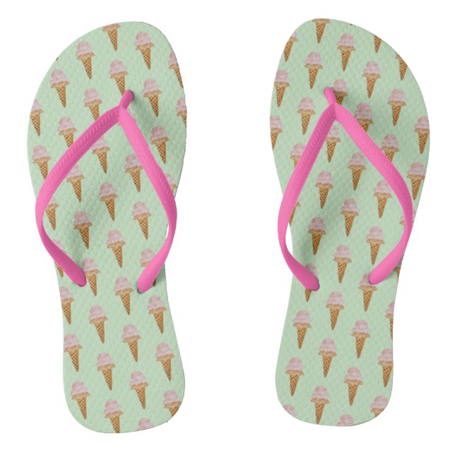 Wasserfarben Eiscreme Flip Flops (Minzgrün) (Fußbett)
