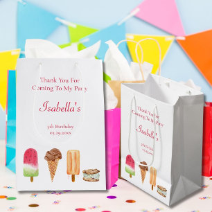 Wasserfarben Eiscreme & Popsicles Geburtstagsdanke Mittlere Geschenktüte
