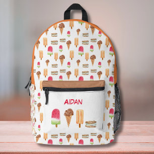 Wasserfarben-Eiscreme & Popsicles Personalisiert  Bedruckter Rucksack