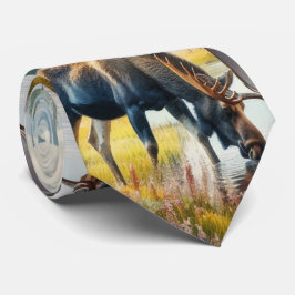 Wasserfarben Elche Alaska Kunst Krawatte