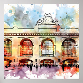 Wasserfarben Elegante: Grand Central Terminal Poster