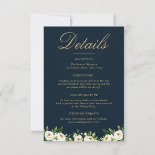 Wasserfarben Elfenbein weiß Blüten Hochzeitsdetail RSVP Karte