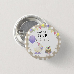 Wasserfarben-Entenküken 1. Geburtstag Button