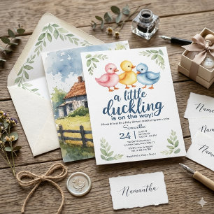 Wasserfarben-Entenküken-Baby-Shower-Einladung Einladung