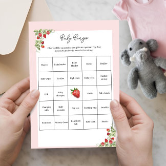 Wasserfarben-Erdbeeren-Baby-Bingo-Aktivität