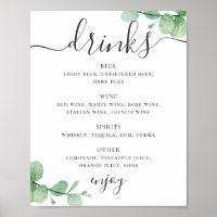 Wasserfarben-Eukalyptus. alkoholische Getränke Hoc