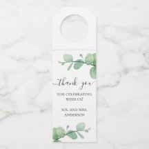 Wasserfarben-Eukalyptus. Elegante Hochzeit danke