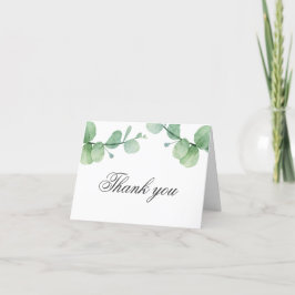 Wasserfarben-Eukalyptus. Grünpflanzen Geburtstag Dankeskarte